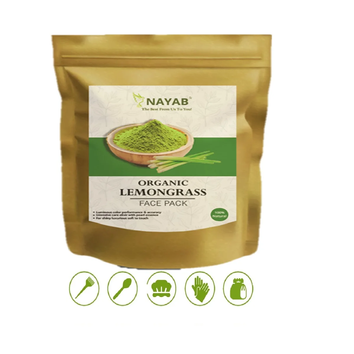  Nayab органический Лемонграсс прозрачный пакет для лица натуральный активный против акне помогает в укрепляющем лице подходит всех типов S