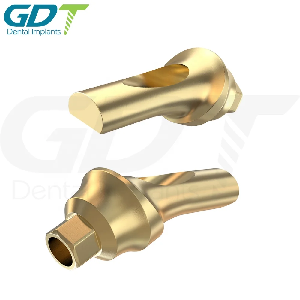 Concave Anatomic Angulated Titanium Abutment 25 Degree, Dental Implant Internal Hex 2.42mm Connection
