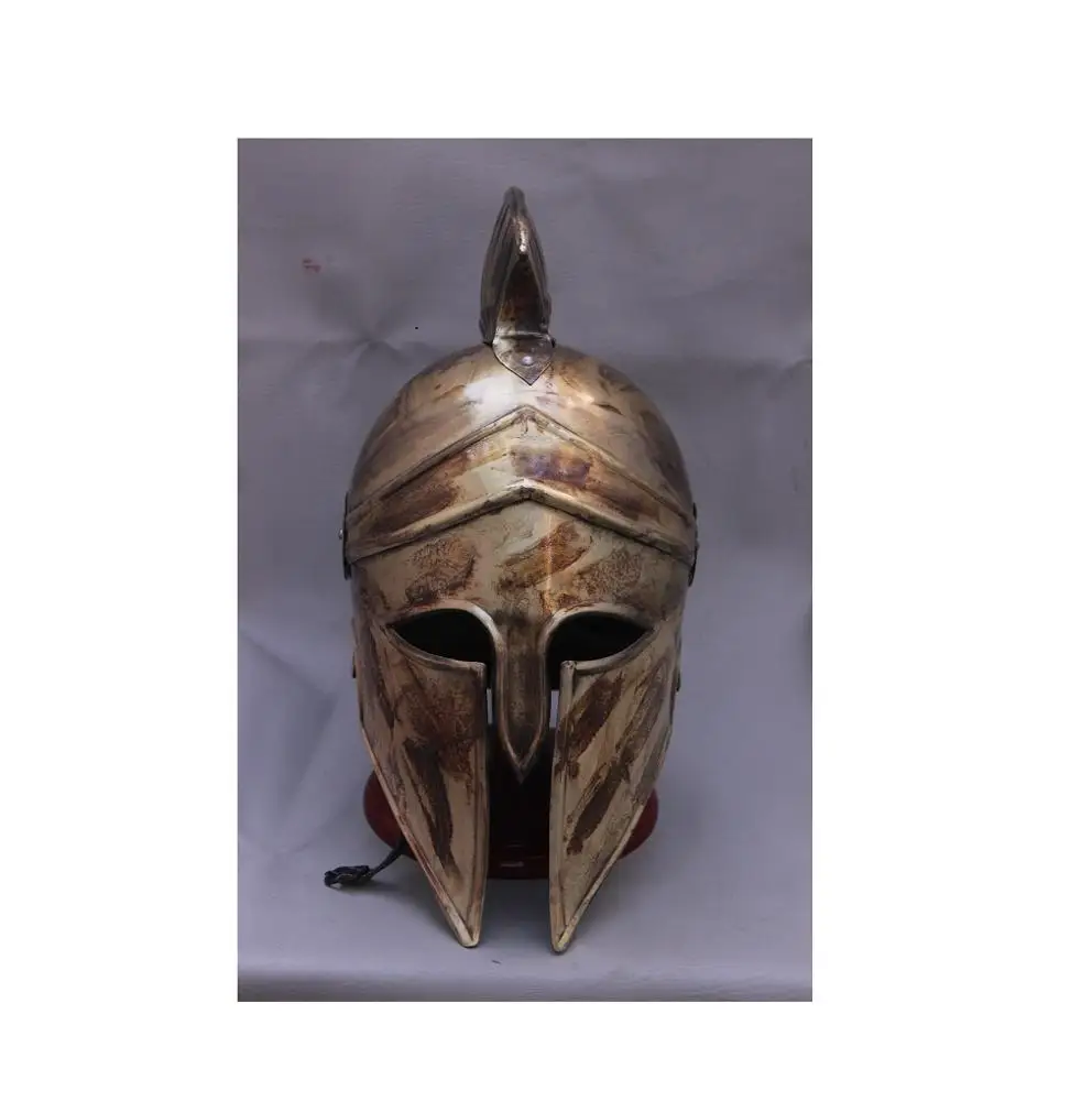 ANTIQUE MEDIEVAL Greek Corinthian Helmet SPARTAN HELMET SHARP EDGE ON HEAD