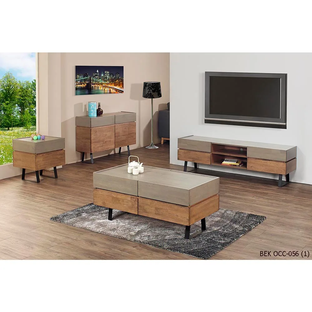 Living Room Occasional Set BEK OCC-056 Modern Solid Rubber Wood Wooden Home Furniture Fine Finishing Durable Malaysia