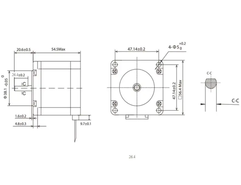Shinano Kenshi STP-59D3074-3 1.22Nm 2 phase micro hybrid direct plug-in 4 wire nema 23 stepping motor 8mm shaft diameter