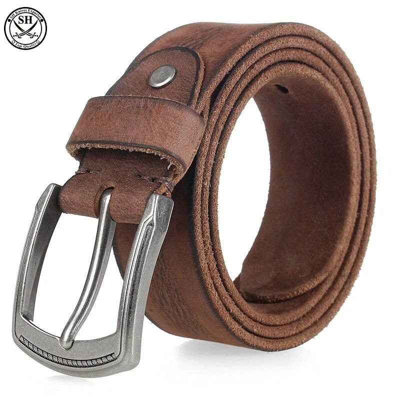 Man Belt Fashion Designed High Quality Trendy PU Leather Pin Buckle Strap Fancy for Cowboy Jeans