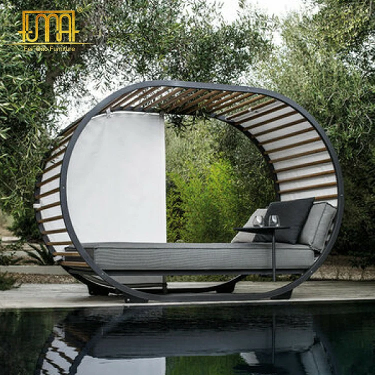 Swimming Pool Aluminum Frame Gloster Cradle Teak Outdoor Daybed