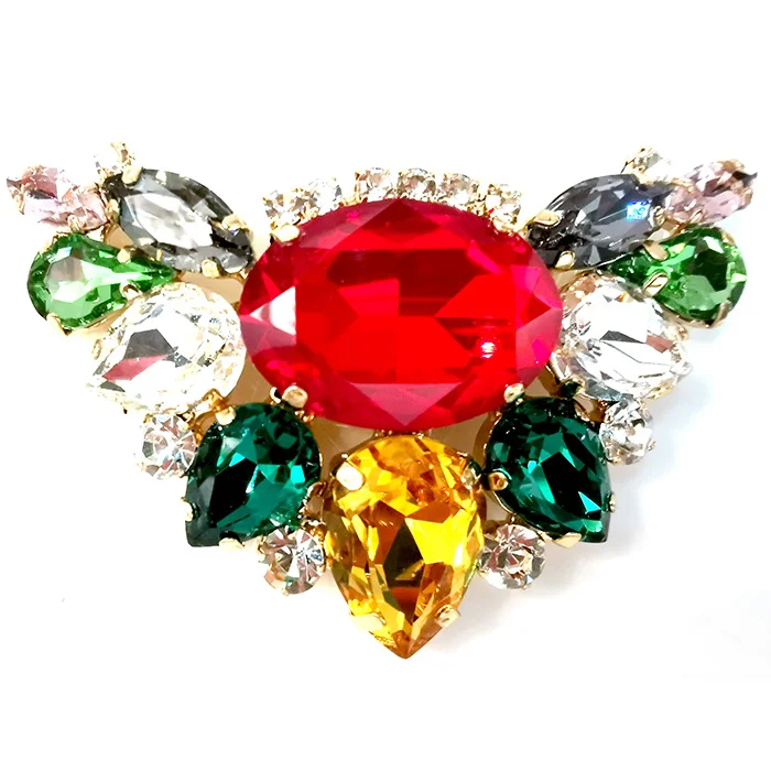 Wholesale Rhinestone glass Wedding Metal Shoe Flower Shoe Accessories For Women Shoes