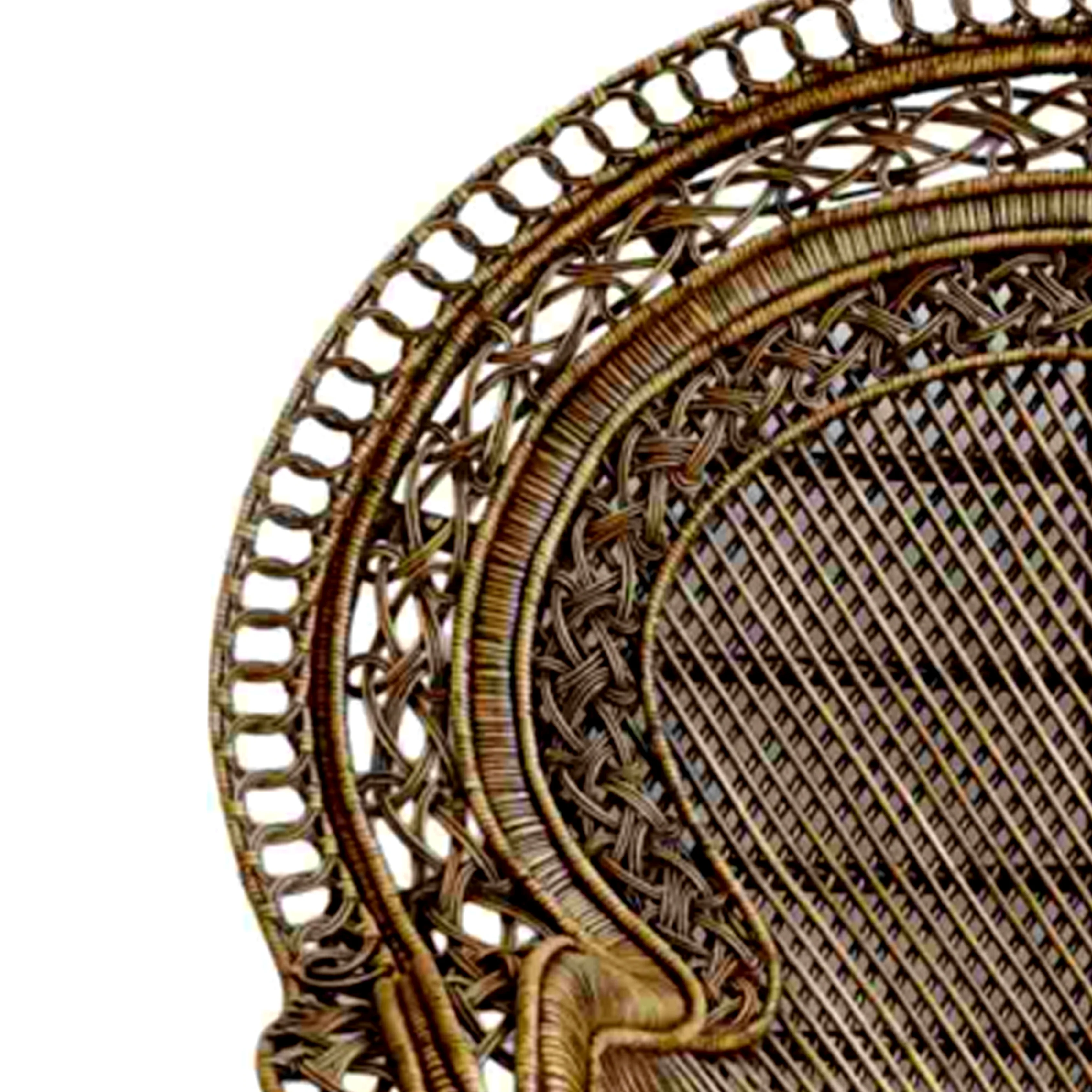 
Best Price Ekata Peacock Rattan Chair Luxury Shape with Strong Brown For Living Room Furniture 