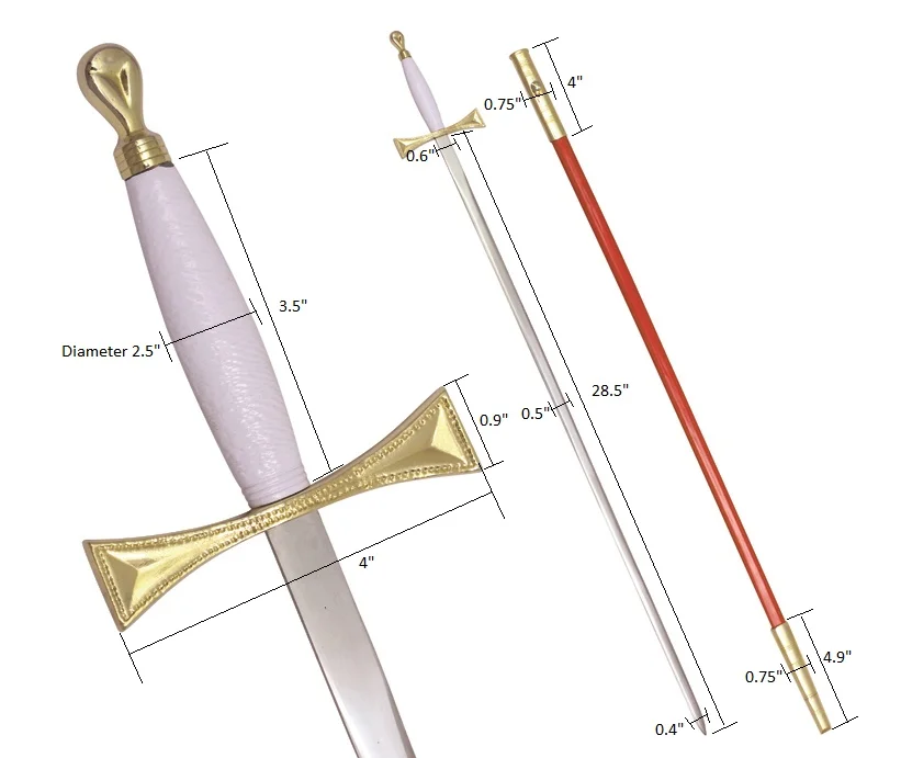 New Masonic Decorative Sword with White hilt- Final Fantasy Swords