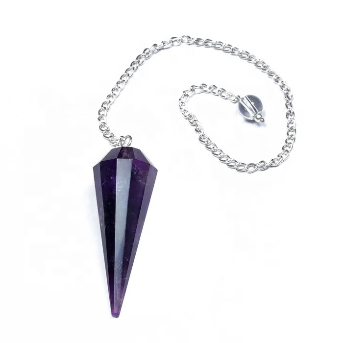 Get Best Online High Quality Amethyst 12 Faceted Gemstone Pendulums at Factory Price
