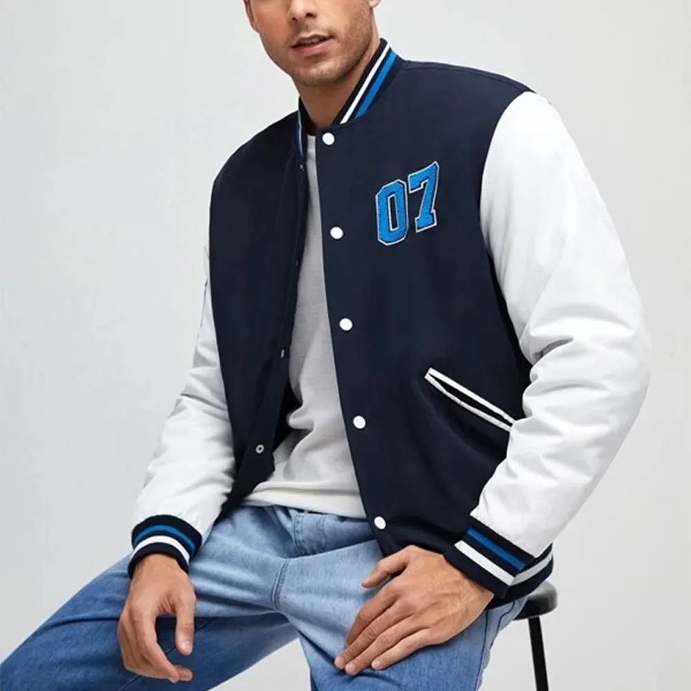 Stylish Bomber Jacket High Quality Custom Winter Men Embroidery Varsity Basketball Bomber Jacket