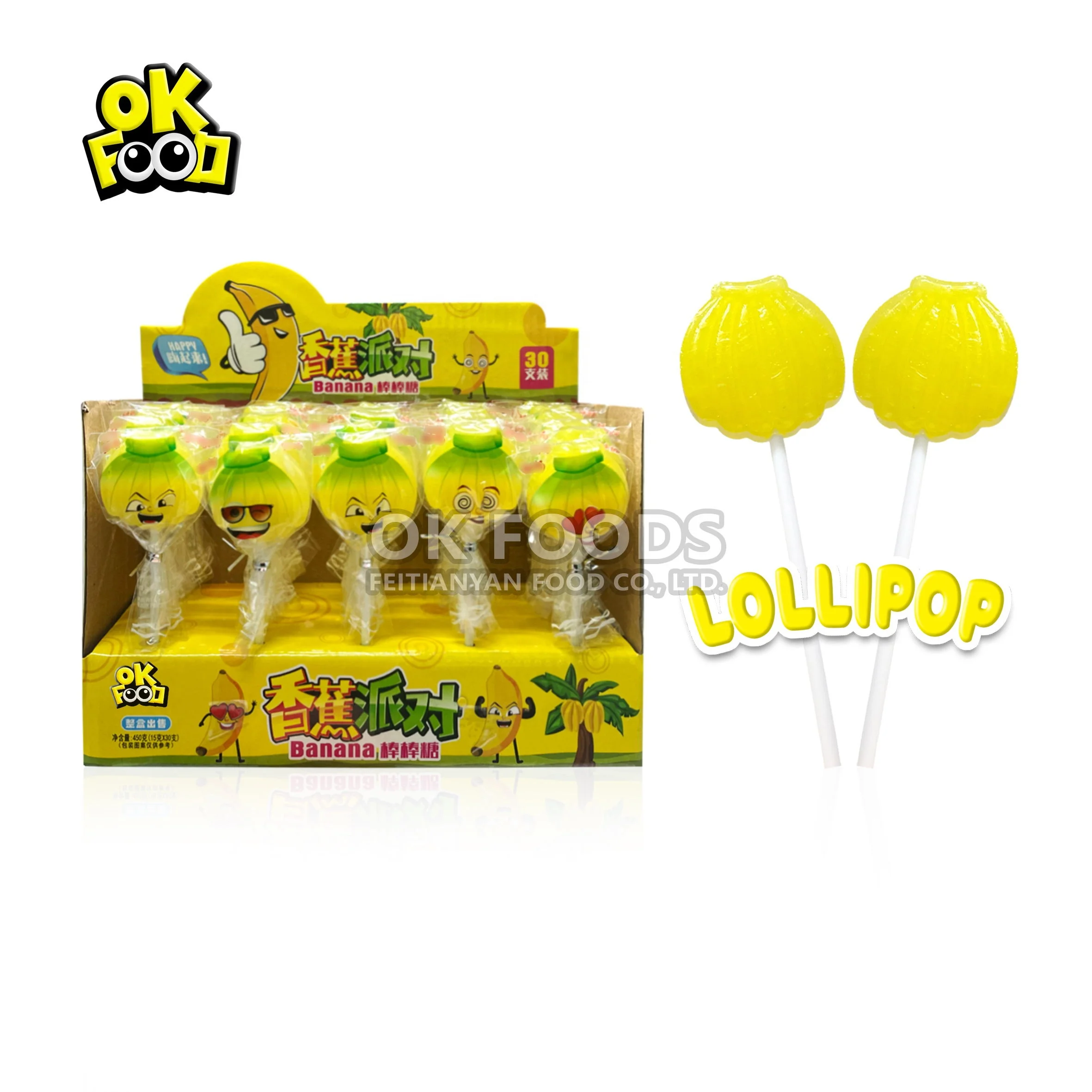 Best selling high quality cartoon banana shape lollipop No.878