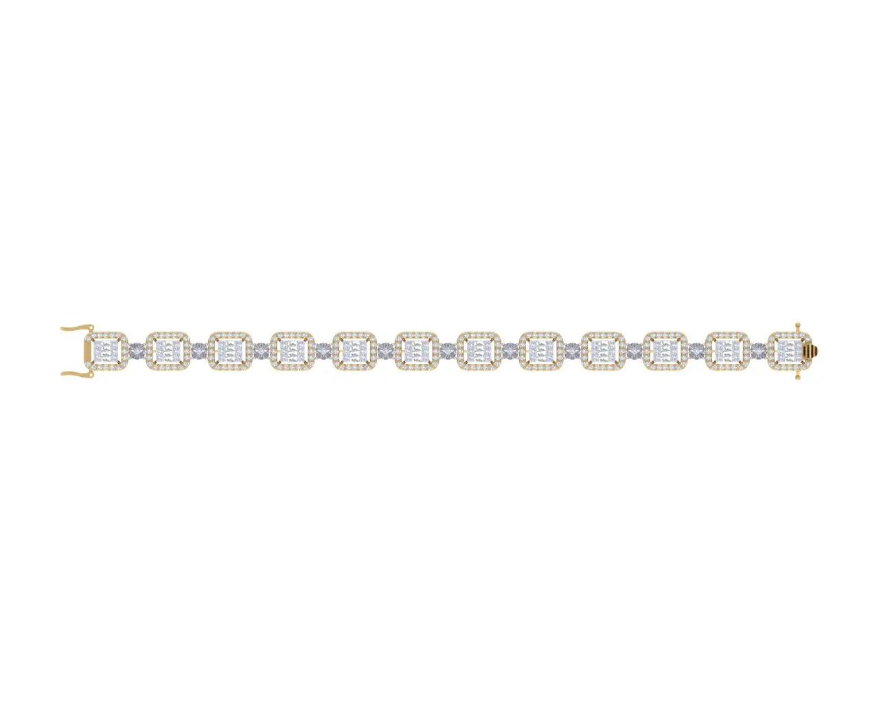 Женский браслет багет 14KT