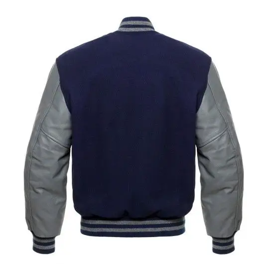 Bulk baseball varsity jacket faux leather sleeves patch logo letterman jacket unisex varsity jacket