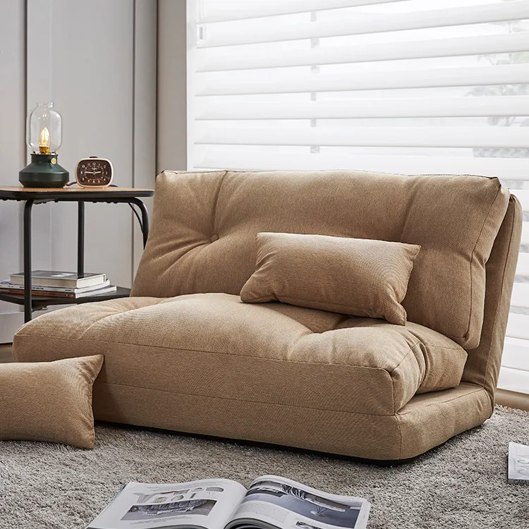 Korean Style Folding Single double Lazy Seating Chair Adjustable Recliner Fabric Canape Sofa Cum Bed for Kids Room Flip