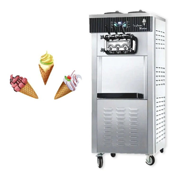 New design heavy duty fruit soft serve a glace soft commercial maker ice cream machine automatic with 3 flavors