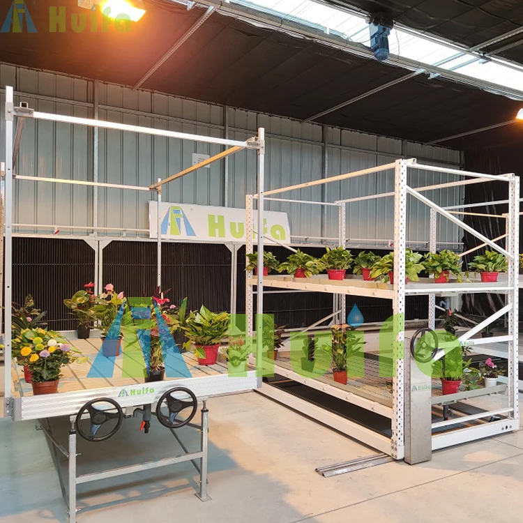 New type Hydroponic Grow Systems Film 30 X 100 Greenhouse Ebb And Flow Rolling Table for Greenhouse planting