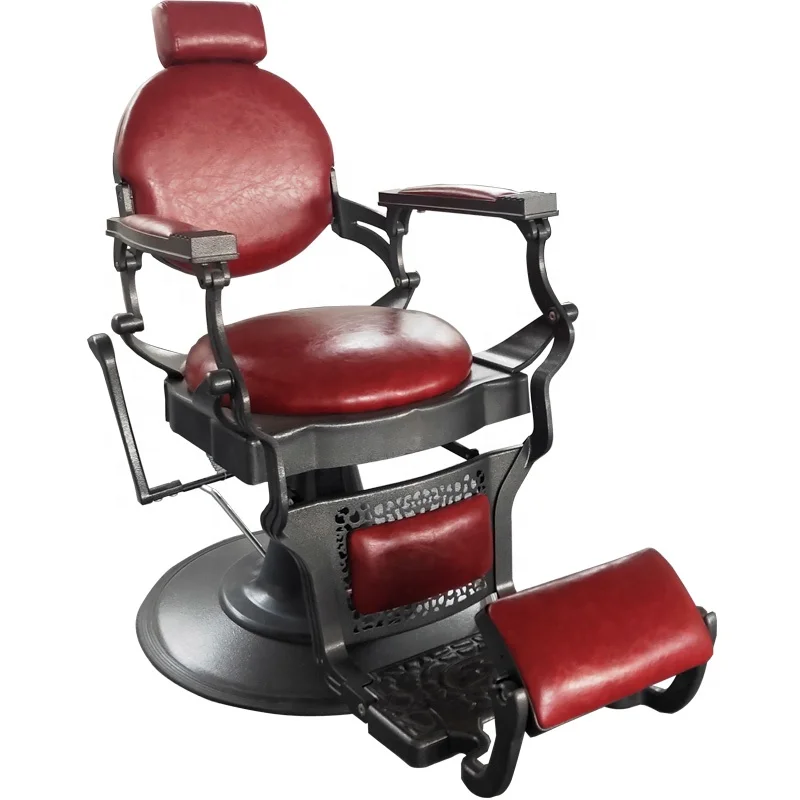 New Design Black Base Red Hair Nail Salon Customer Chairs Men Barber Chair for Sale