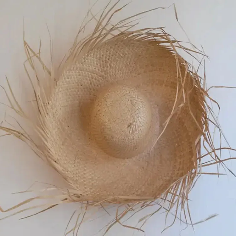 Шляпа женская Соломенная с потертостями большая уличная пляжная Панама в стиле бохо украшение для любого отдыха во Вьетнаме оптовая продажа