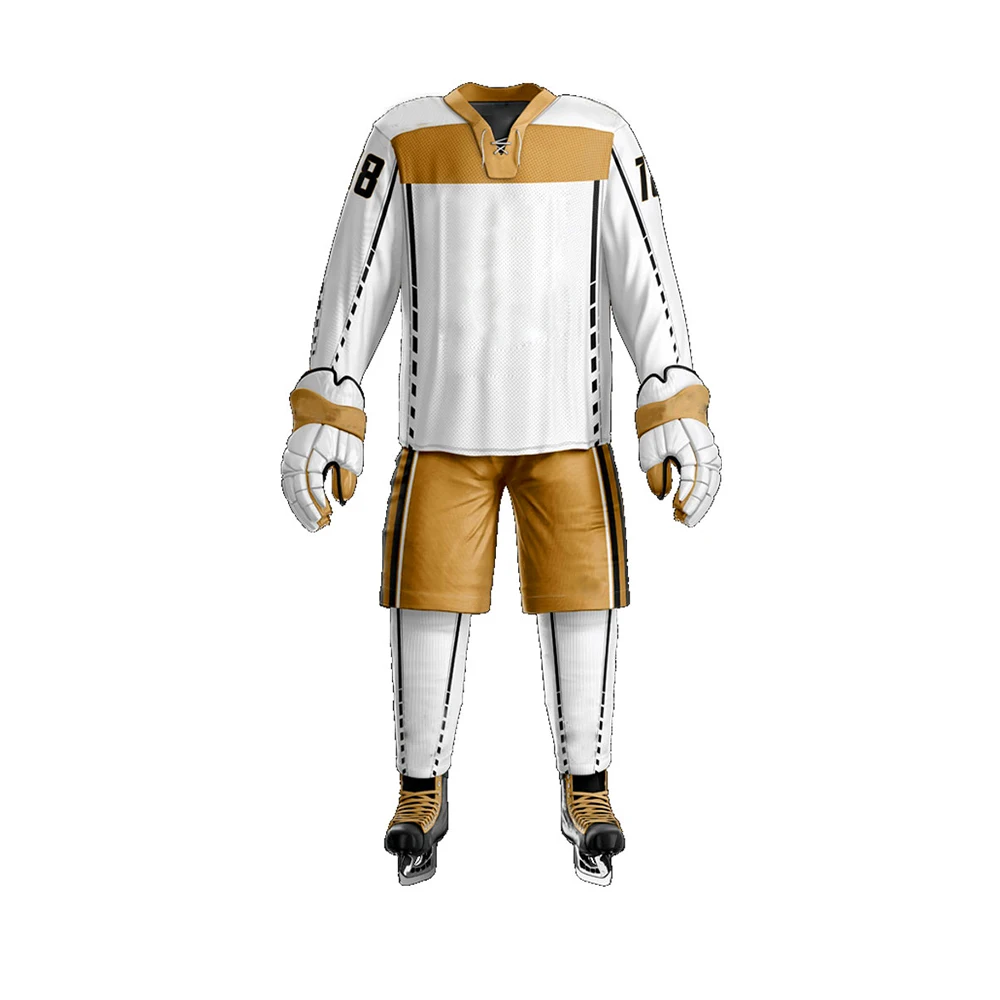 OEM-Сервис хоккейная Униформа с V-образным вырезом и длинным рукавом быстросохнущая Футбольная для продажи