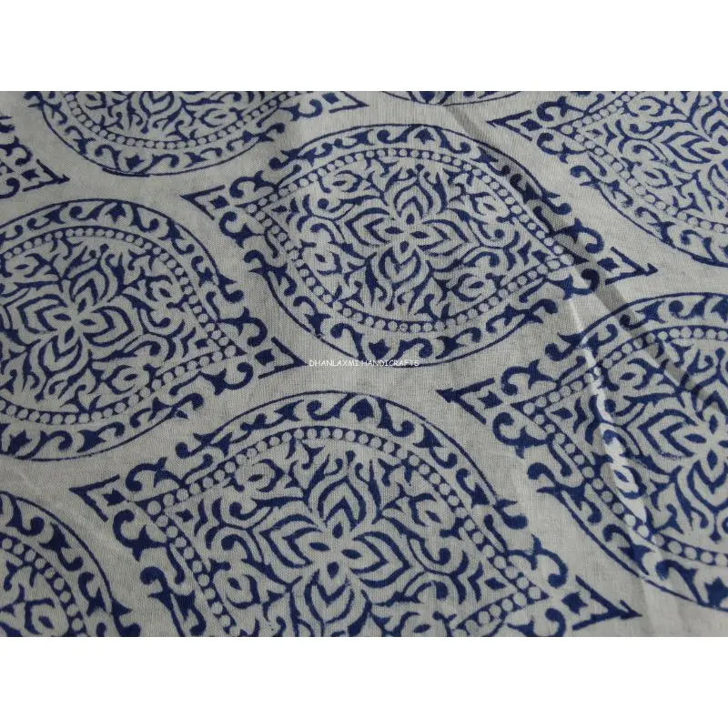 Indian White Dress Material Floral Hand Block Wholesale Running Fabric 100% Cotton Printed