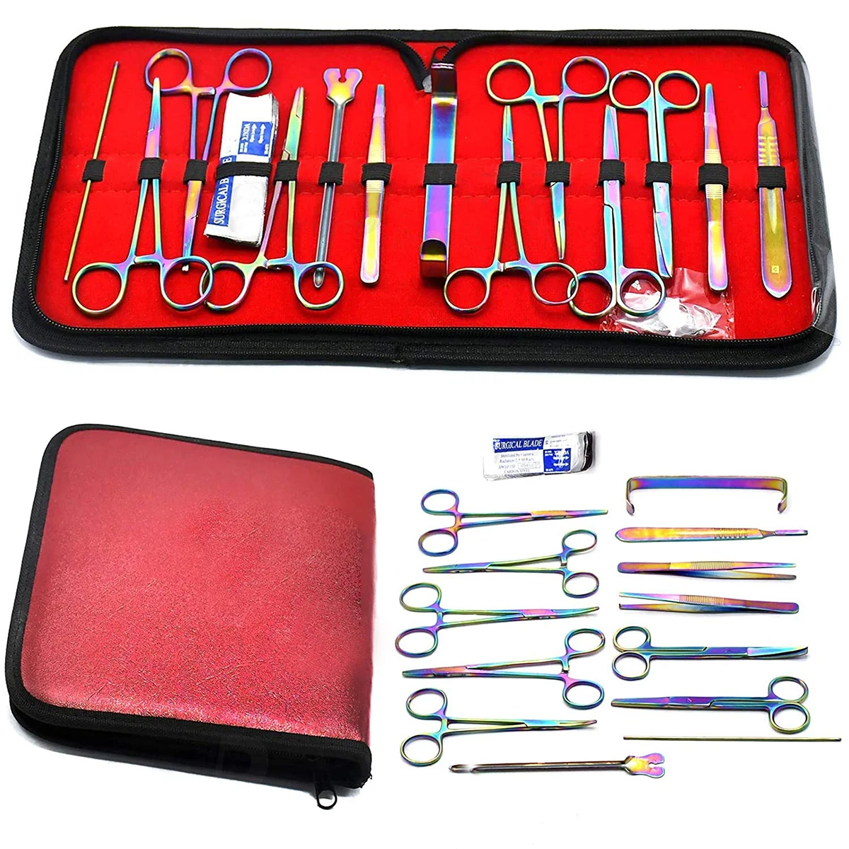 Advanced 23-Piece Multicolor Lab Dissection Kit for Anatomy Biology Students Manual Power Source Stainless & Steel Material