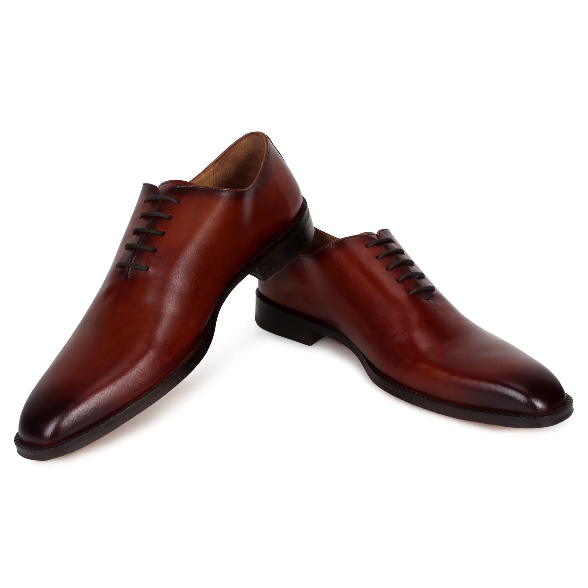 Недорогие деловые кожаные мужские туфли-оксфорды высшего качества со шнуровкой для делового офиса темно-коричневого цвета