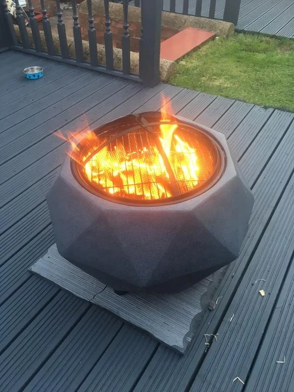 
wood firepit bowl bbq table steel outdoor stone fire pit 