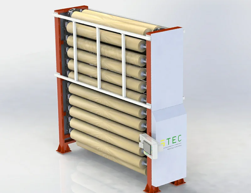 Easy loading Touch Screen Choosing Fabric Roll Storage Carousel Roll Rack Holder Machine