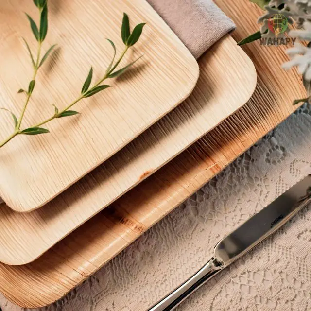 100% г. Areca биоразлагаемая Квадратная тарелка для пальмовых листьев элегантная одноразовая тяжелая натуральная качественная