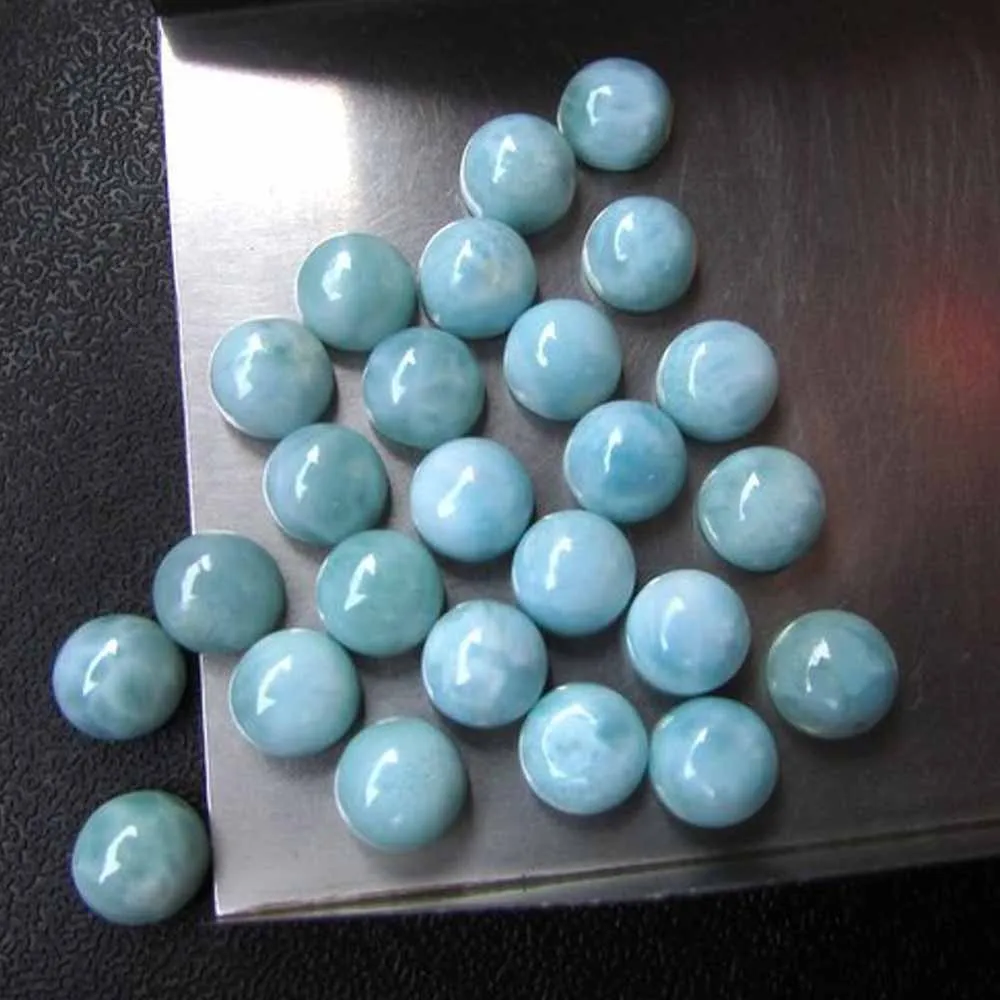 Натуральный круглый кабошон 8 мм Larimar, свободный драгоценный камень, драгоценный камень для ювелирных изделий, рождественский подарок, украшения ручной работы из бисера