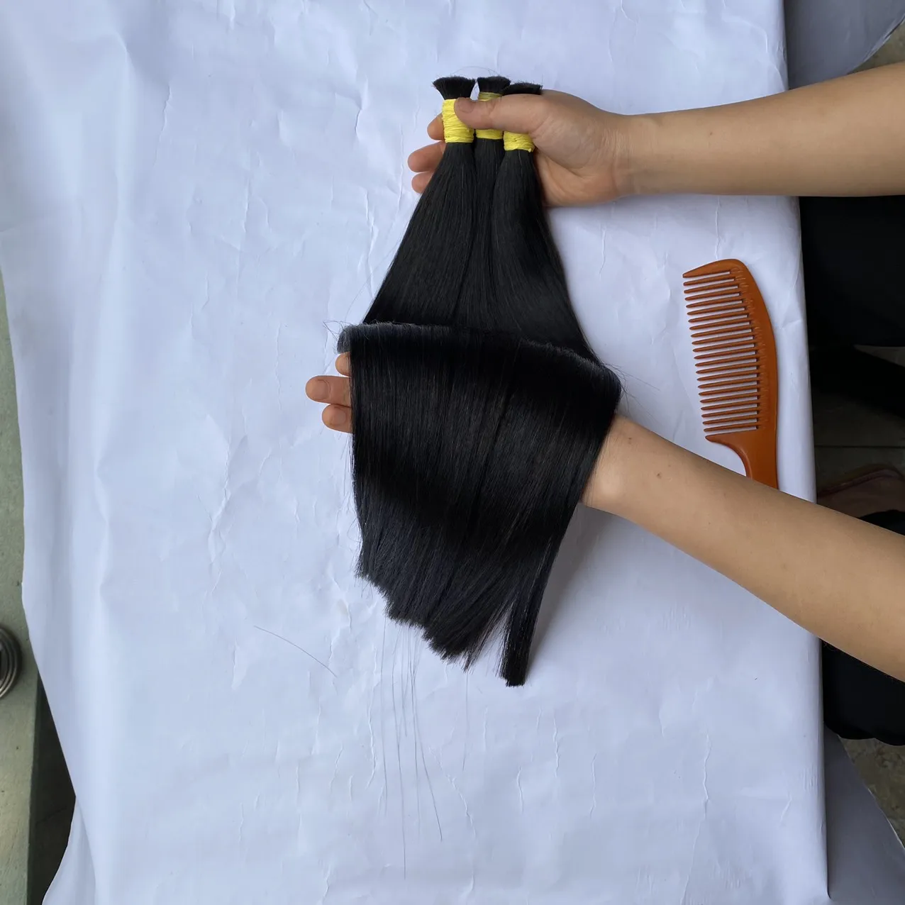 Wholesale price Natural Straight Bulk Hair bundle virgin raw hair