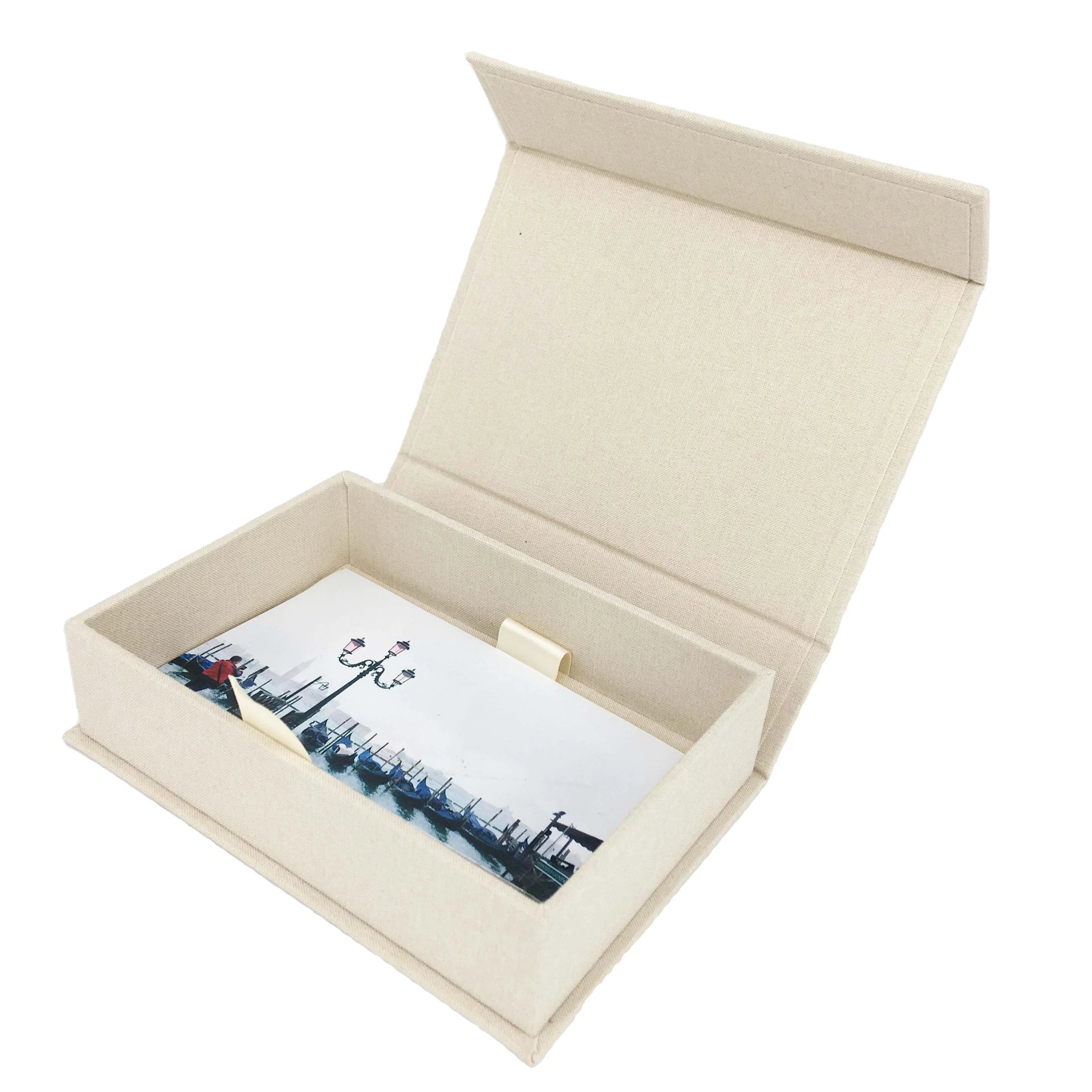 High quality handmade linen photo  box photo albums professional gift box