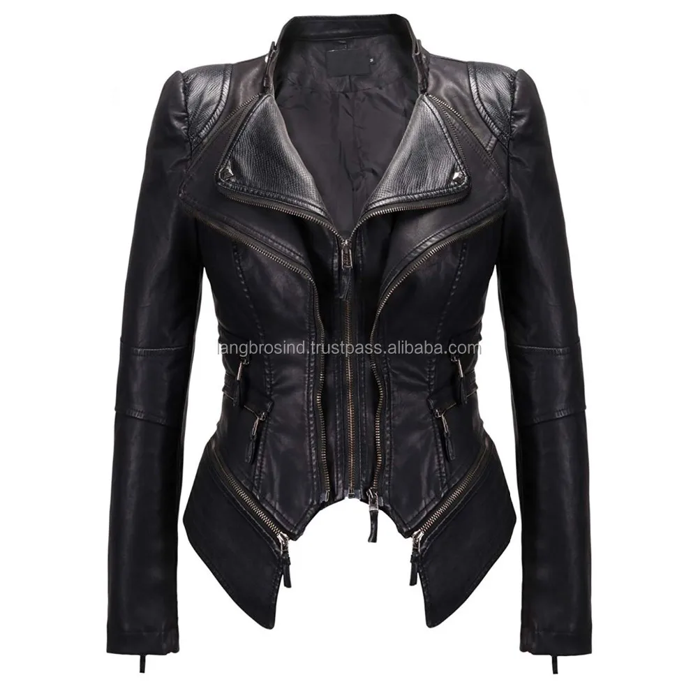  Женская модная Байкерская красная куртка из натуральной кожи с шипами