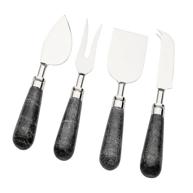 Black Marble Cheese Knives with Stainless Steel Blade at best rate