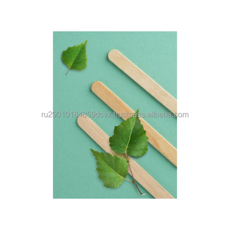 Wooden cosmetic spatula from environmentally friendly primary raw materials of birch veneer, spatula cosmetic
