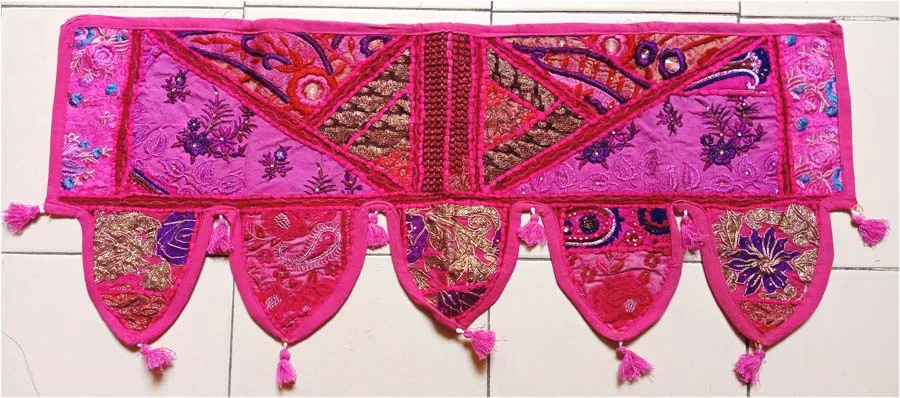 Multicolor thread and mirror Rajasthani Torans Door Hangings For Home Decor