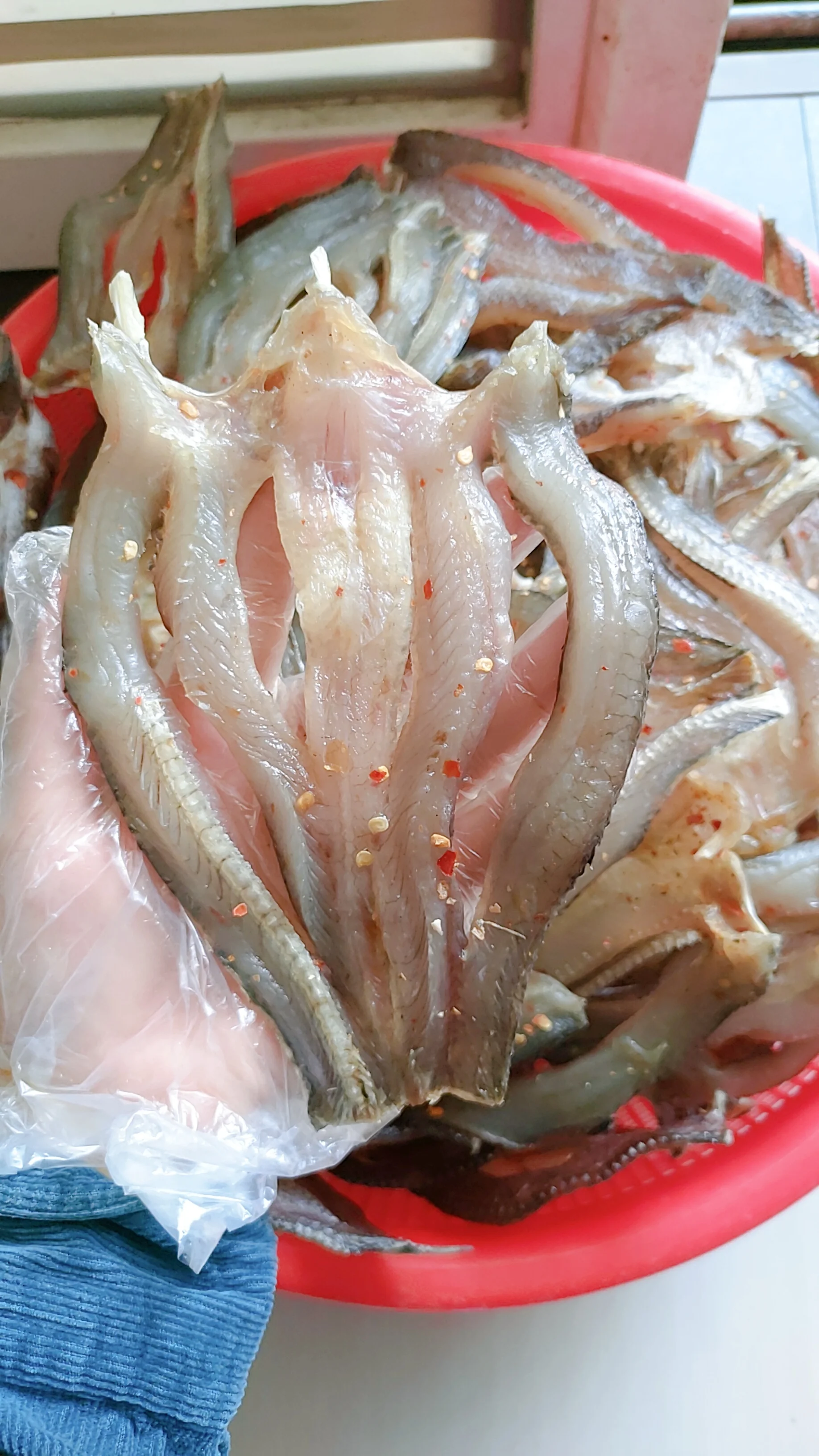 Dried snakehead fish marinated with Vietnamese standard spices