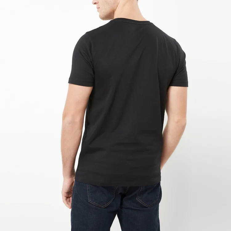  Новая Черная футболка с круглым вырезом из 100% хлопка логотипом на заказ