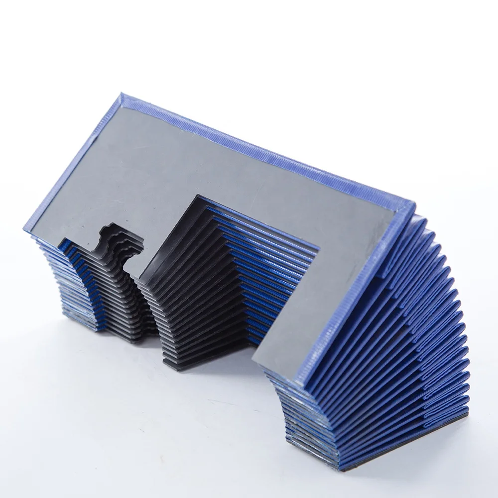 OEM Customized CNC Machine Protective Cover Square Type Accordion   blue Bellows