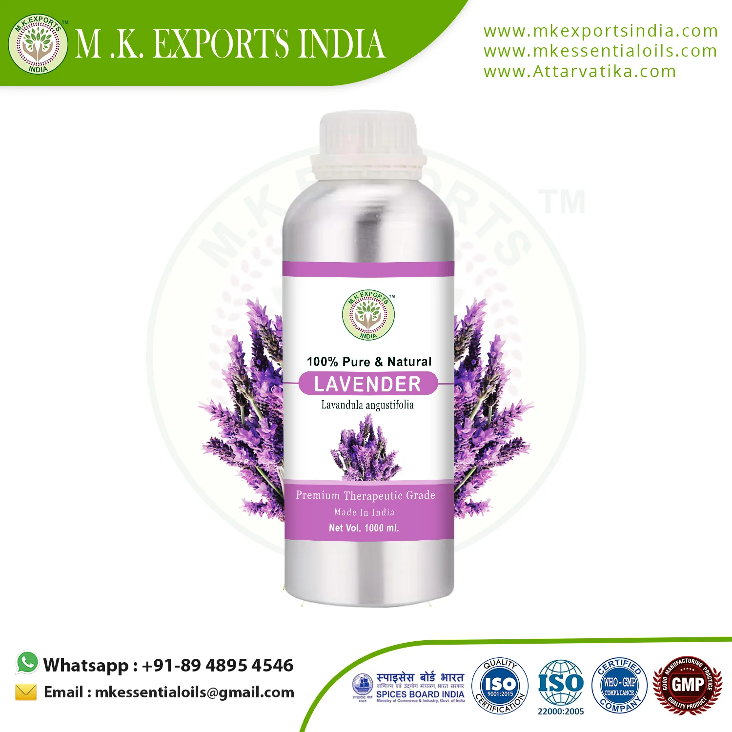 Wholesale Supply Free sample Therapeutic Grade Lavender Essential Oil