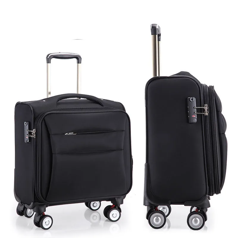16Inches Oxford Cabin Trolley Bags Unisex Laptop Suitcase Business Luggage Bag With Spinner Wheels