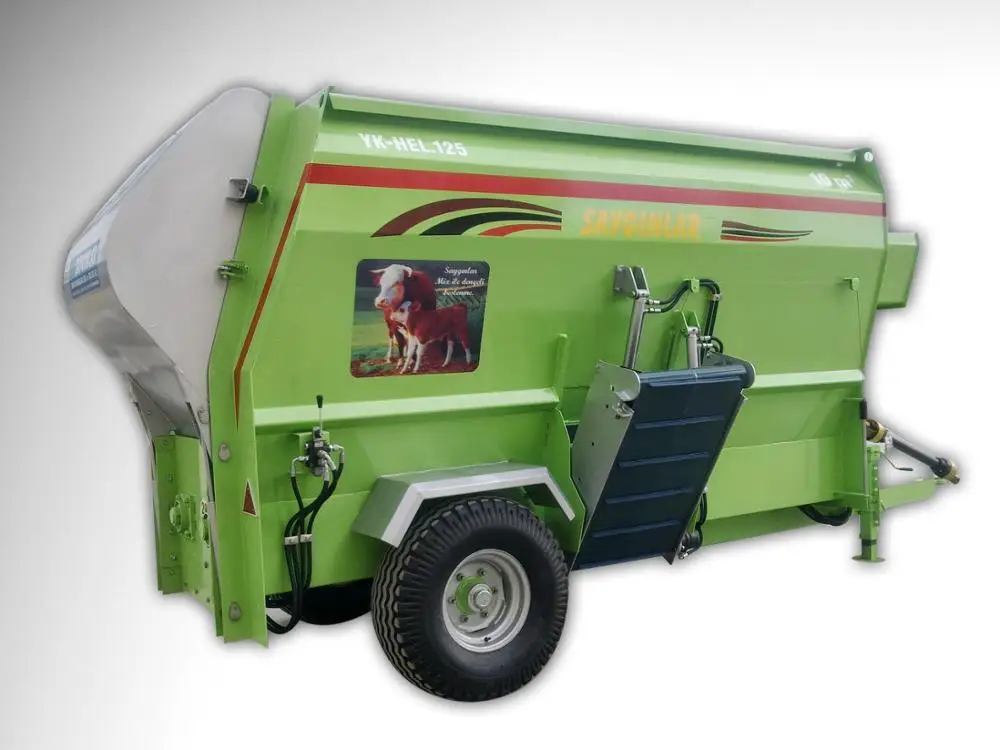 Cattle Feed Mixer Wagon For Sale Horizontal Auger High Quality From Turkey 10m3 Tmr Feed Mixer Machine