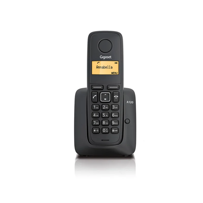  Телефон с 25 последними цифрами и 50 адресными записями GIGASET DECT A120-черный белый