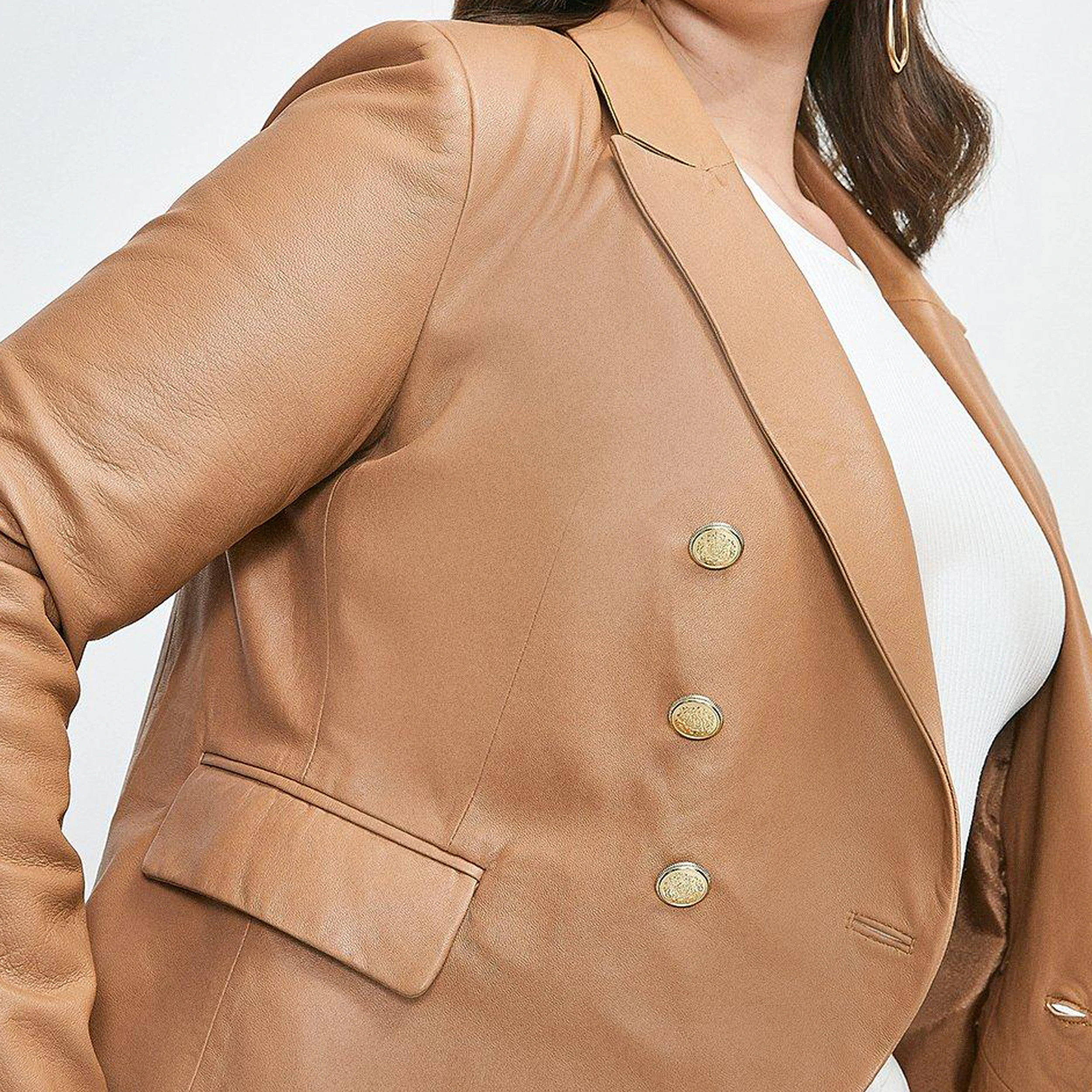 2022 Custom New Ladies Leather Blazers Faux Leather Women Jackets & Coats Latest Fashionable Slim Fit Leather Tops For Women