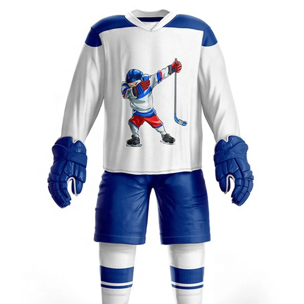 High Quality Custom Made Sublimation breathable fabric ice hockey uniform