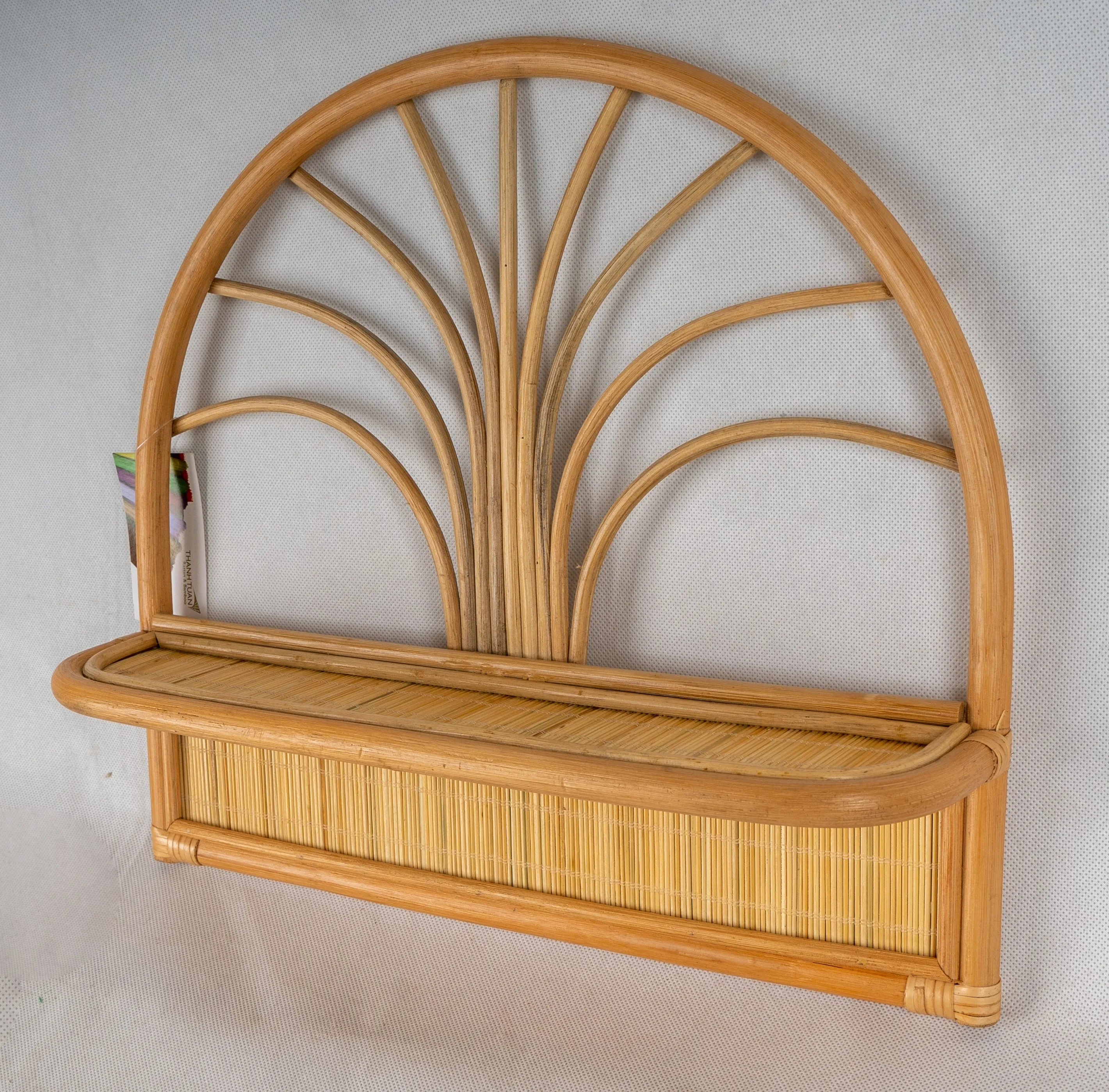 Rattan wall hanging storage shelf for home decoration Rattan Wall Shelf