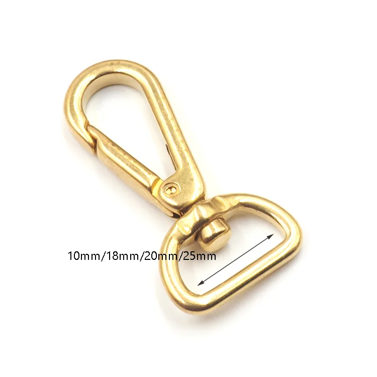 Wholesales Custom Metal Small Push Gate u shape solid brass Snap Hook For Key Chain