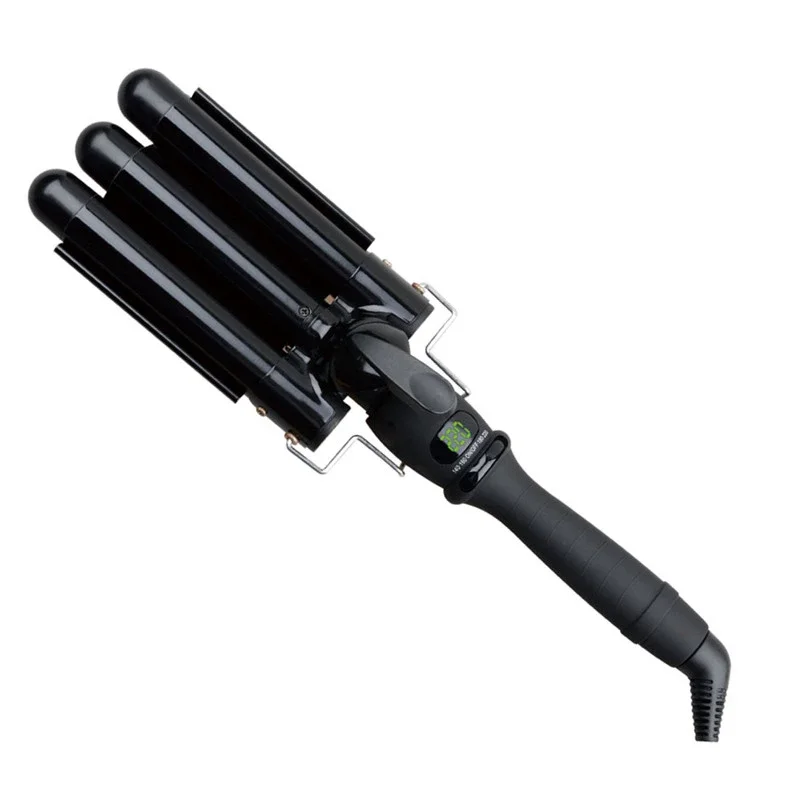Shenzhen Wand Curling Iron New Automatic Large Hair Curler OEM Wholesale 3 Barrel LCD Ceramic for Magic Curls// 262*60*66mm PTC