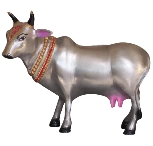 Creative Design of Aluminium cow statue white metal colored handmade Decorative cow statue For Home and Gift Item