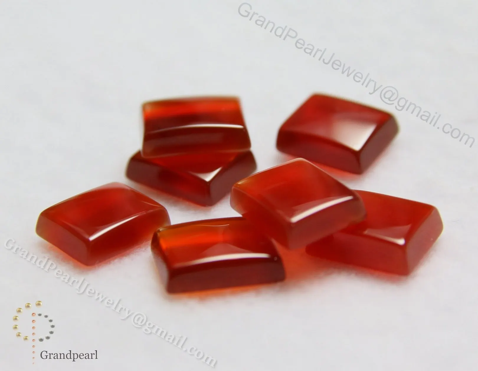 Carnelian - 8x10mm Rectangle SBBT(single bevel buff top) Loose pieces - Loose Gemstone