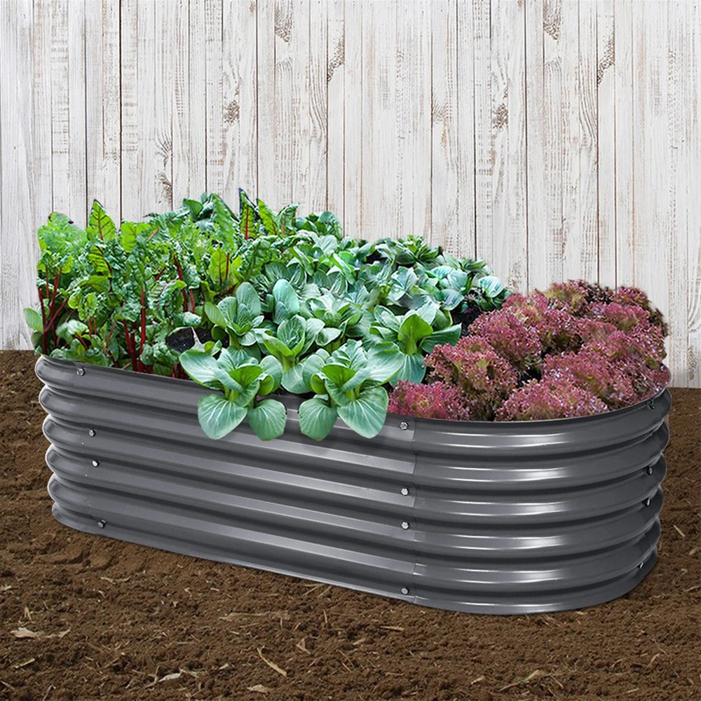 Garden bed Outdoor Herb Large Planter Box Steel Gardening Kit Metal Raised Garden Beds for Vegetables
