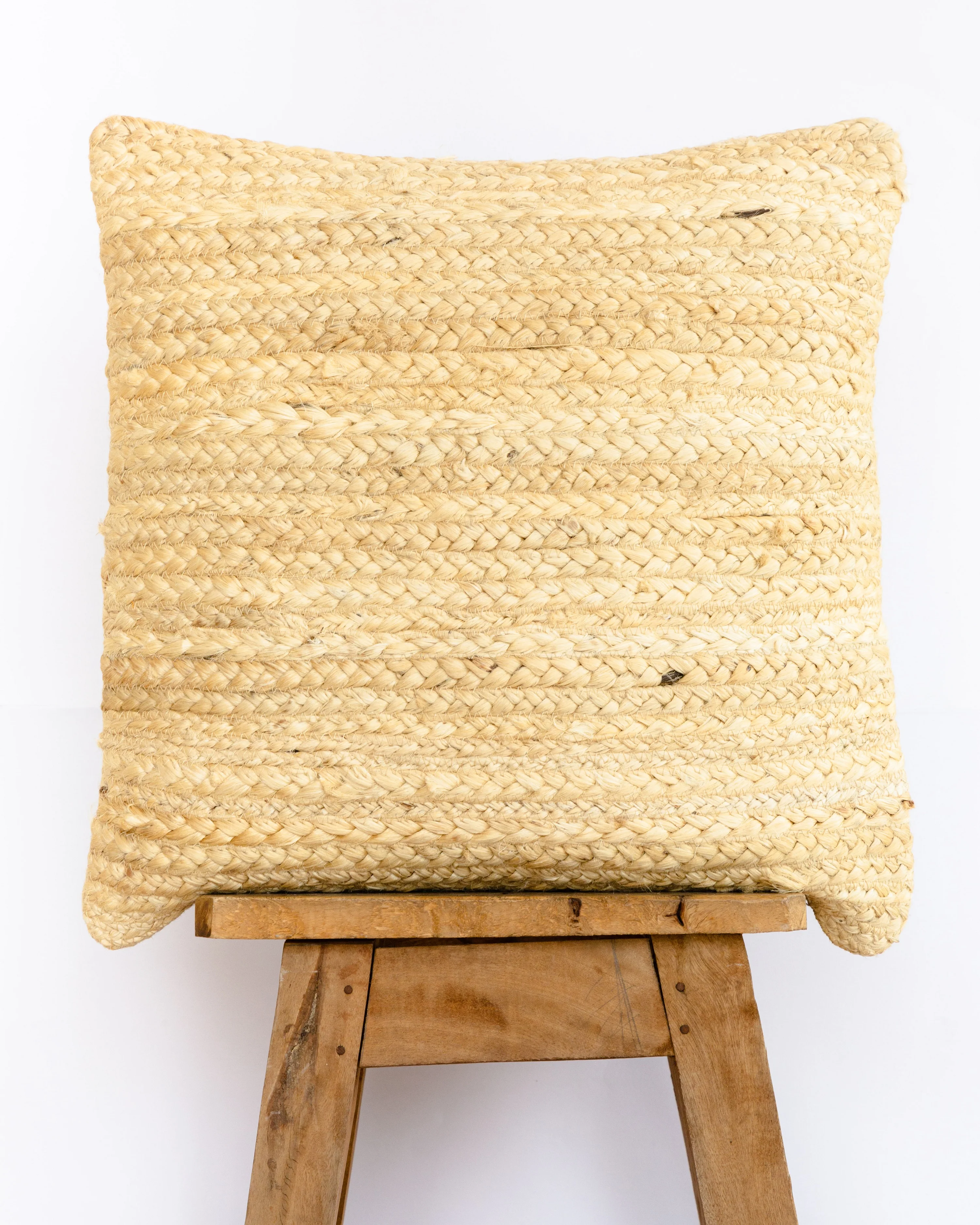 new arrival beautiful  square solid jute hemp hand woven cushion cover with high quality